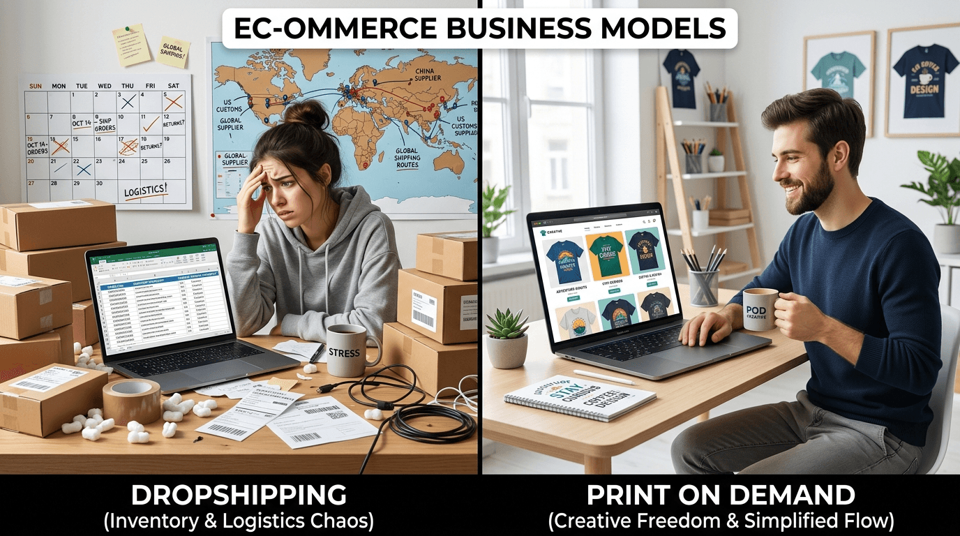 Cover for Dropshipping vs Print on Demand: The Complete 2026 Guide for Etsy Sellers
