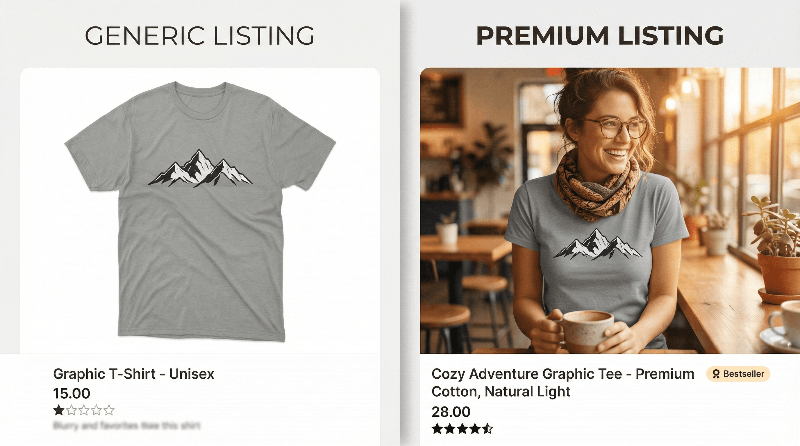ListyStyle vs Smartmockups: Why AI-Generated Realistic Scenes Are the Future of POD Product Images blog post