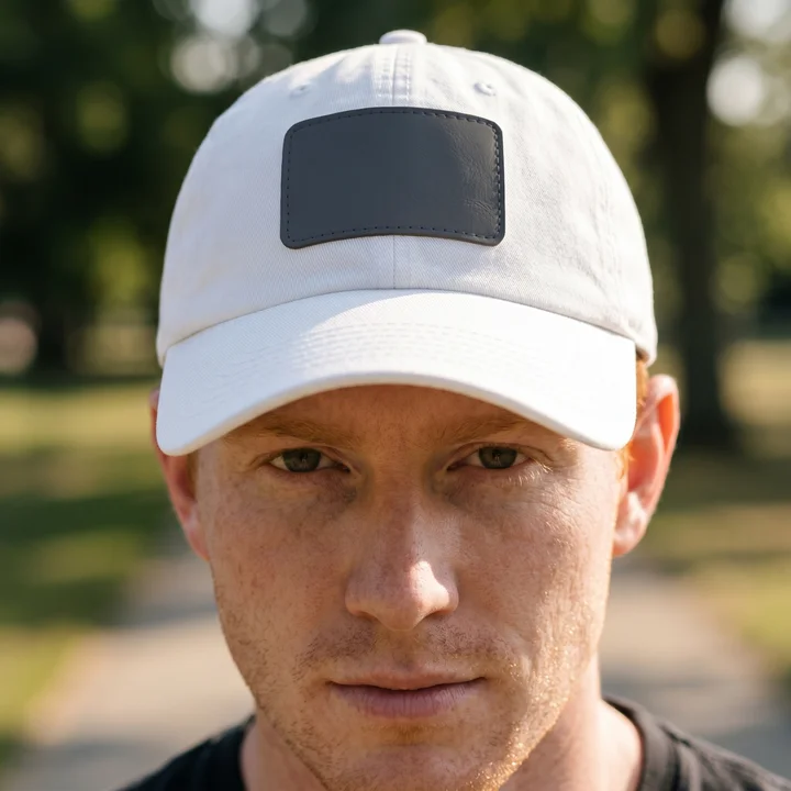 Dad Hat with Leather Patch (Rectangle)