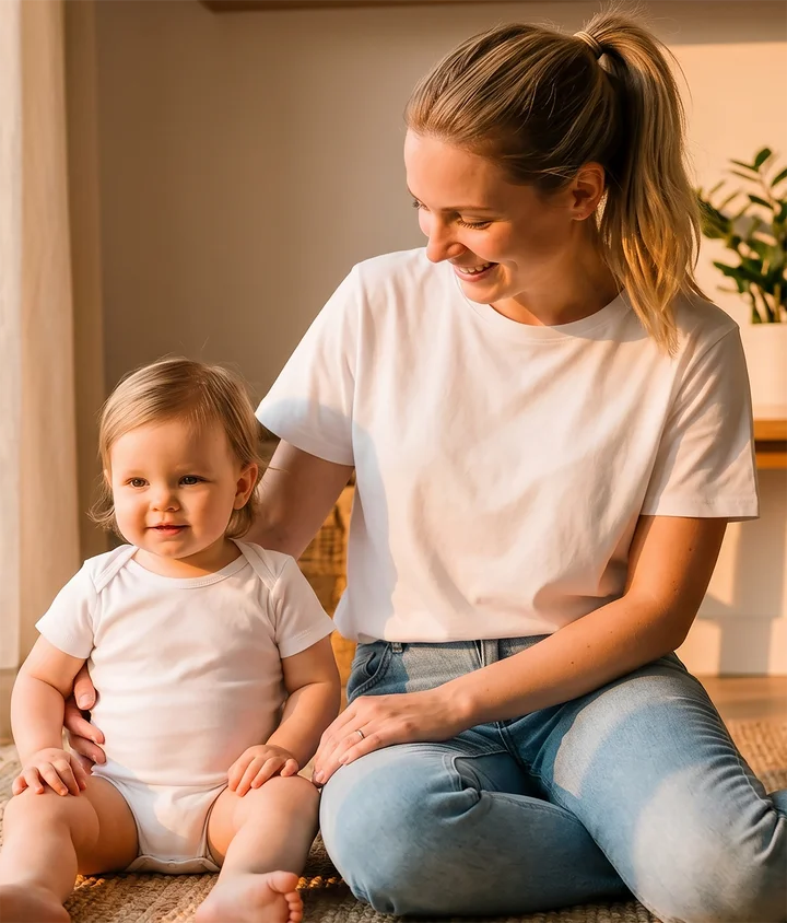 Unisex Jersey Short Sleeve Tee and Infant Fine Jersey Bodysuit - Bella+Canvas 3001-Rabbit Skins 4424