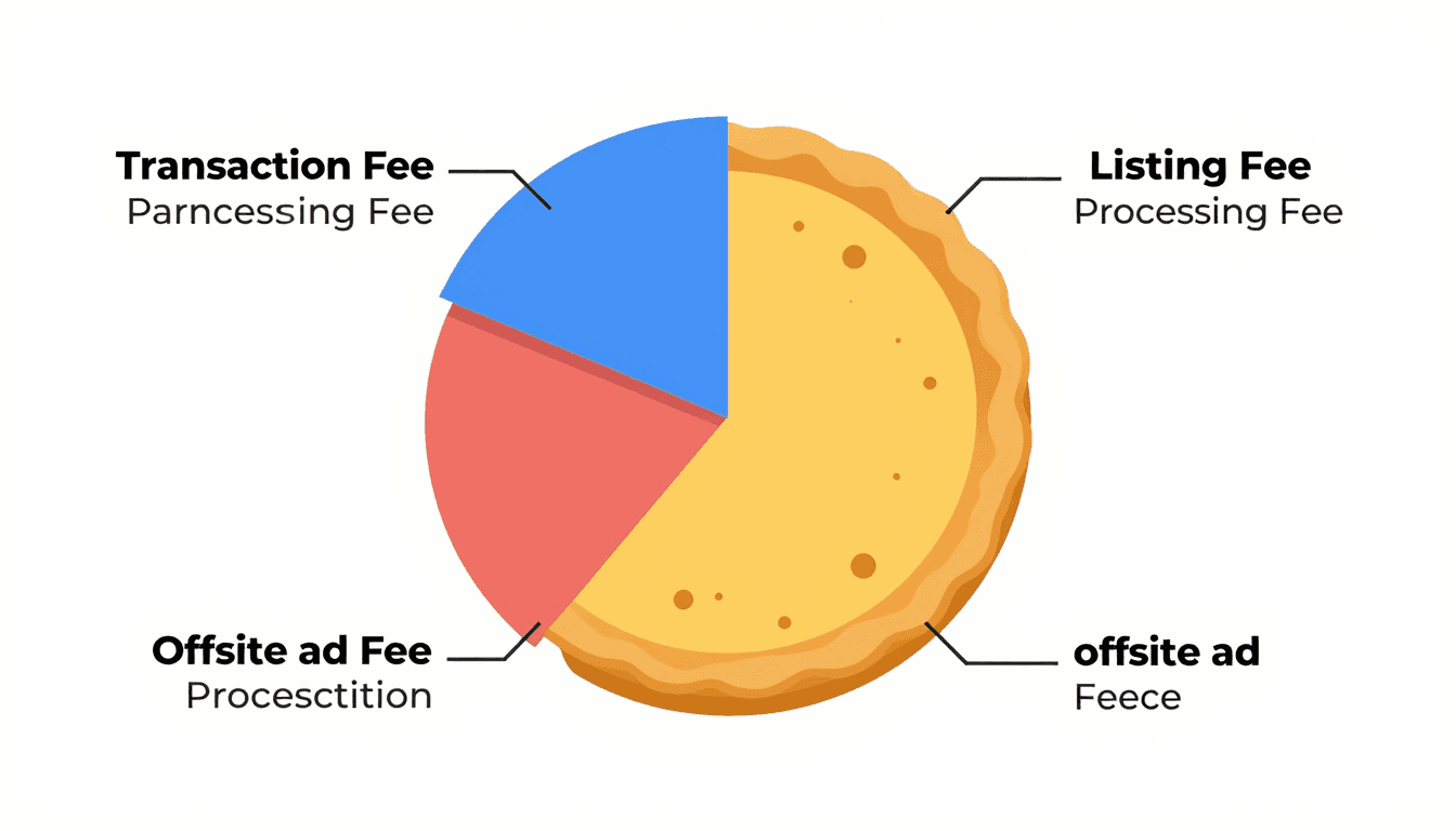 Etsy fee components pie chart