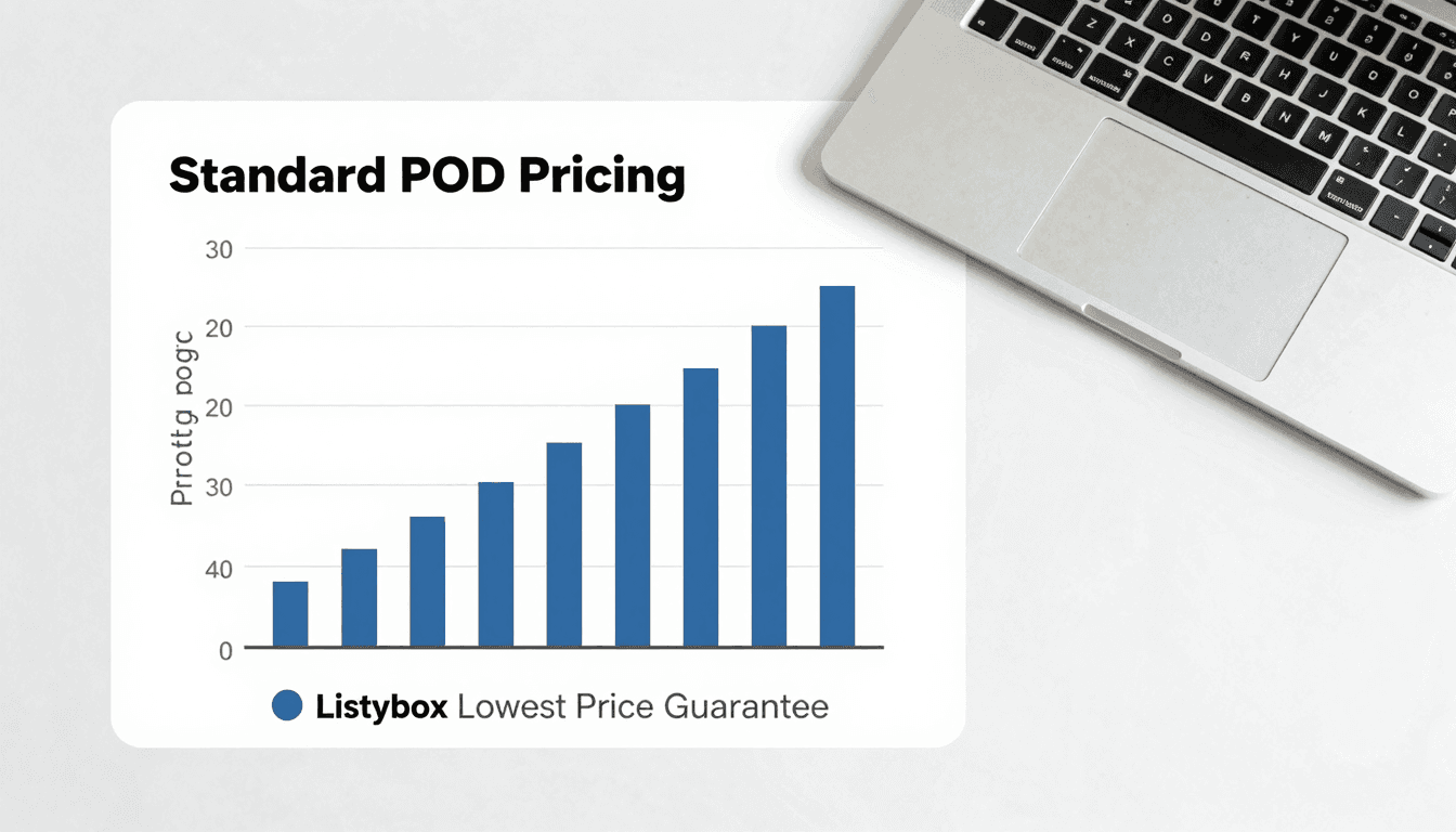 Comparison chart of profit margins with and without Listybox lowest price guarantee