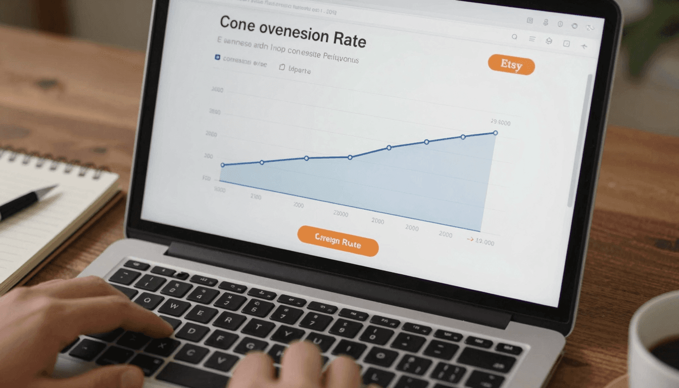 Etsy shop stats showing conversion rate